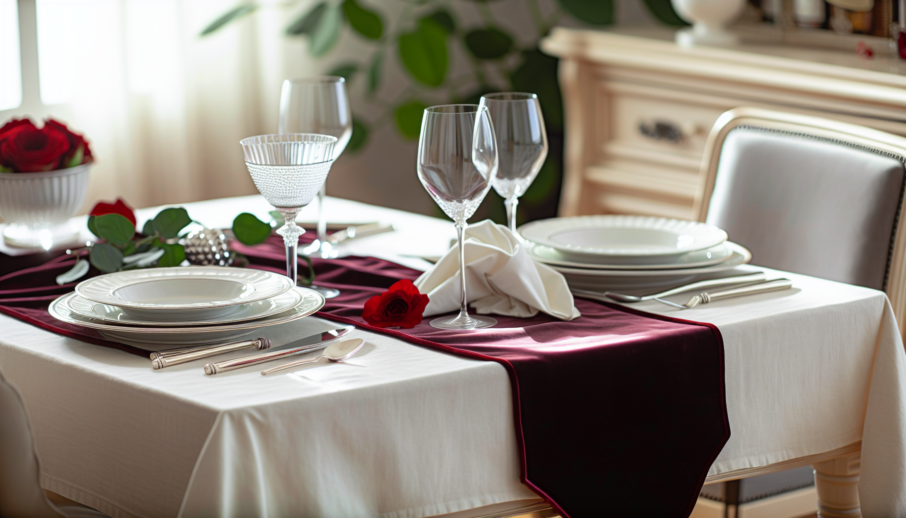 Quelle couleur de chemin de table choisir avec une nappe blanche ? Nos idées déco