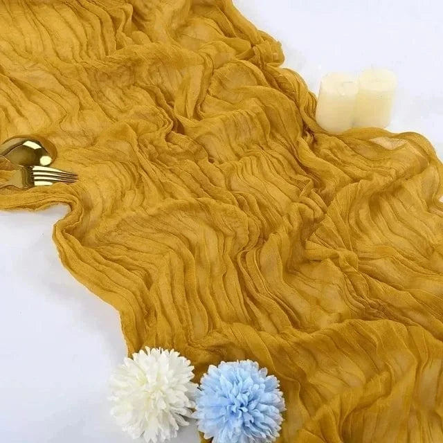 Chemin de table bleu canard YELLOW / 90x300cm / 1PCS