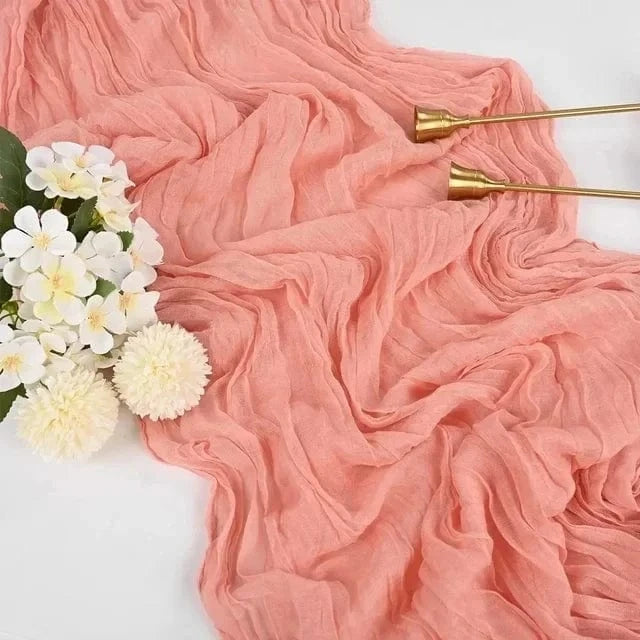 Chemin de table bleu canard Coral pink / 90x300cm / 1PCS