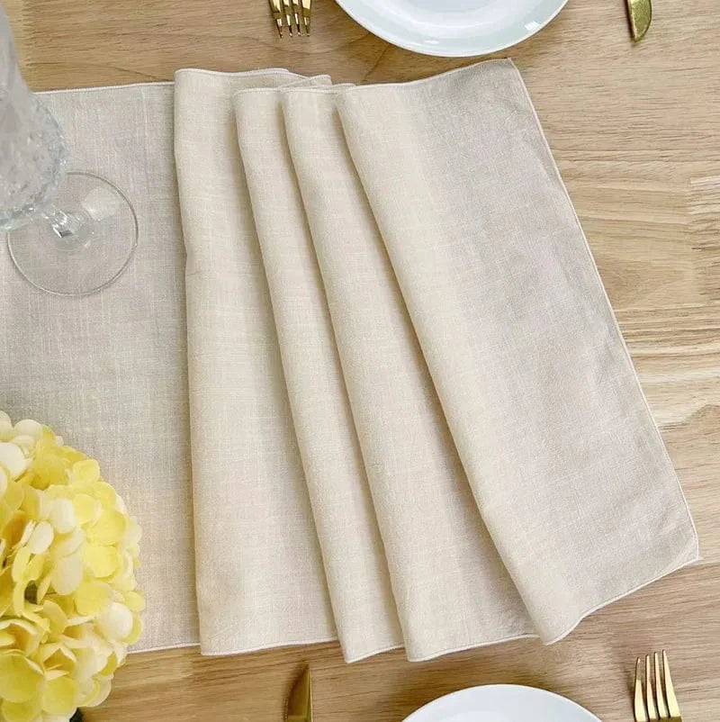 Chemin de table coton Beige / 33x180cm