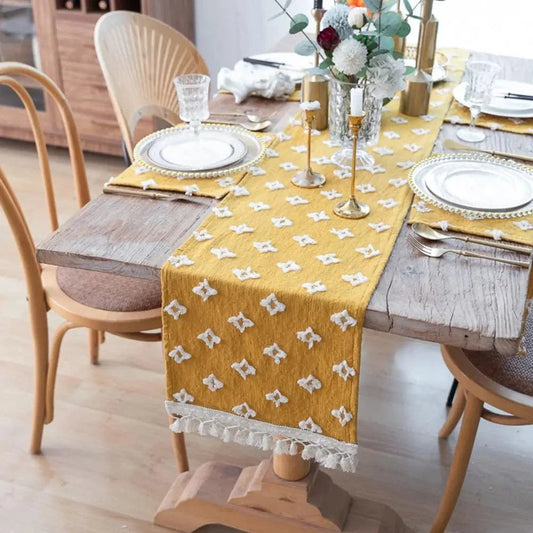 Chemin de table Design Cotton Jaune