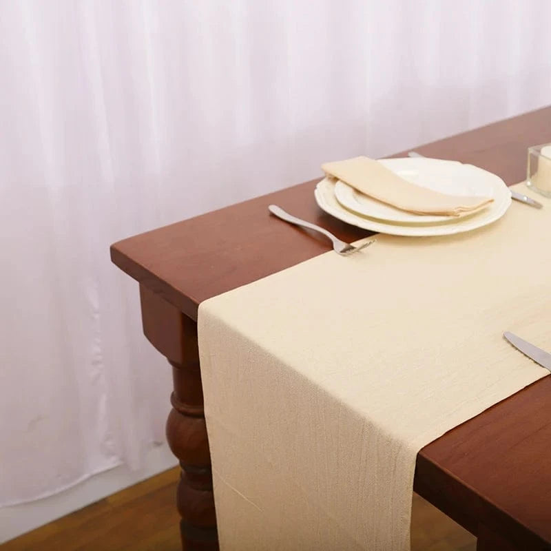 Chemin de table en tissus Beige / 30X180cm