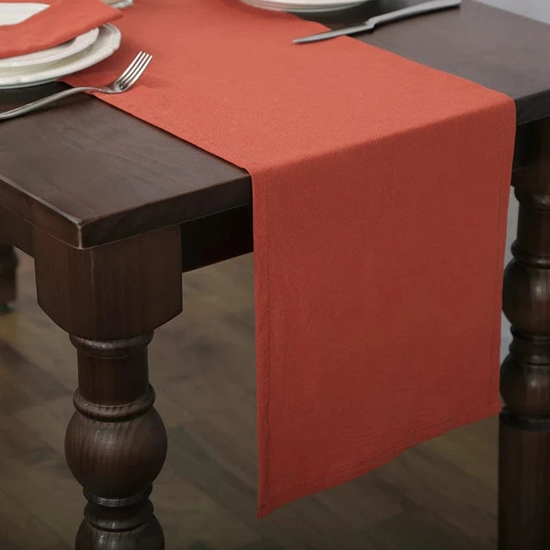 Chemin de table en tissus Terracota / 30X180cm