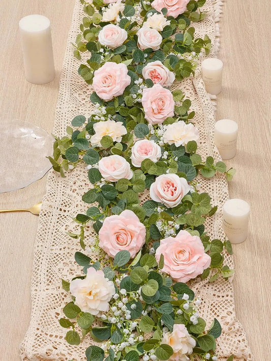 Chemin de table fleuri eucalyptus