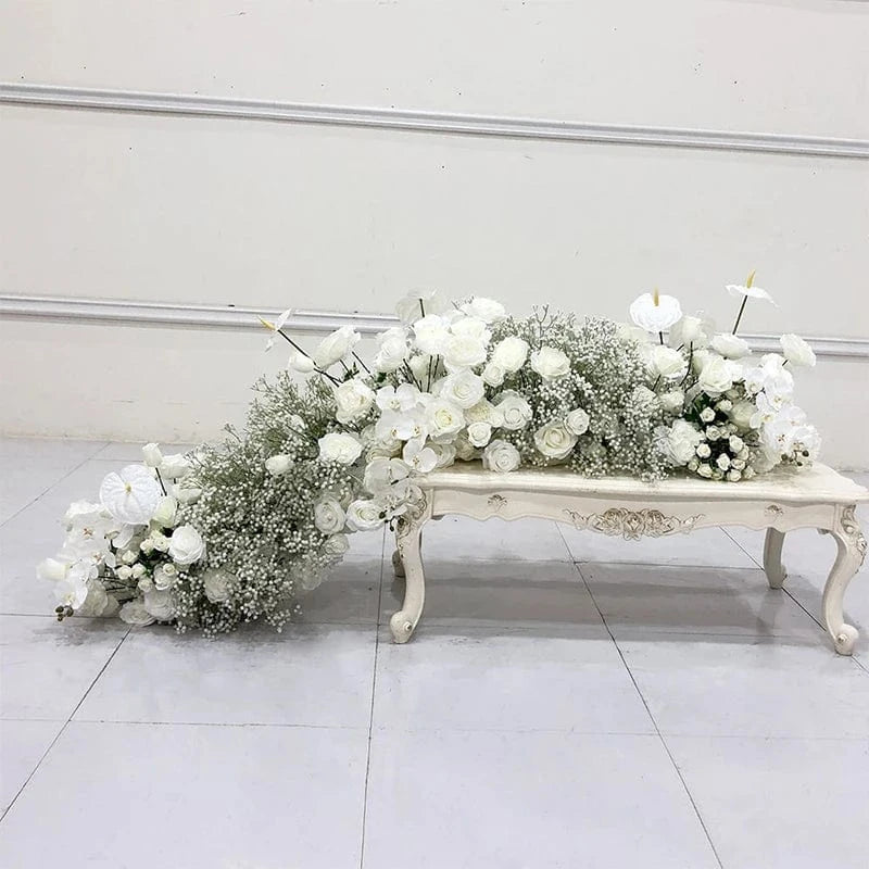 Chemin de table fleuri mariage B02- / 30X100CM