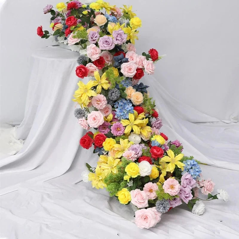 Chemin de table fleuri mariage A19- / 30X100CM