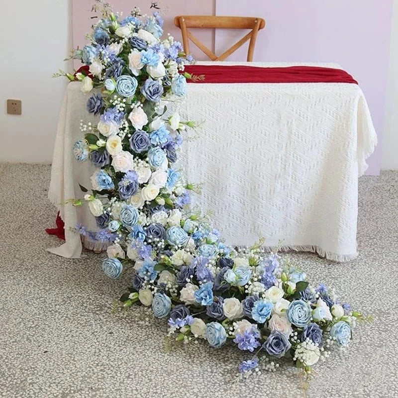 Chemin de table fleuri mariage A28- / 30X50CM