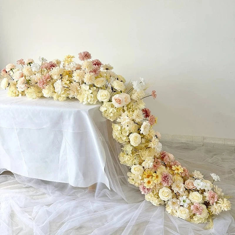Chemin de table fleuri mariage A31- / 30X100CM