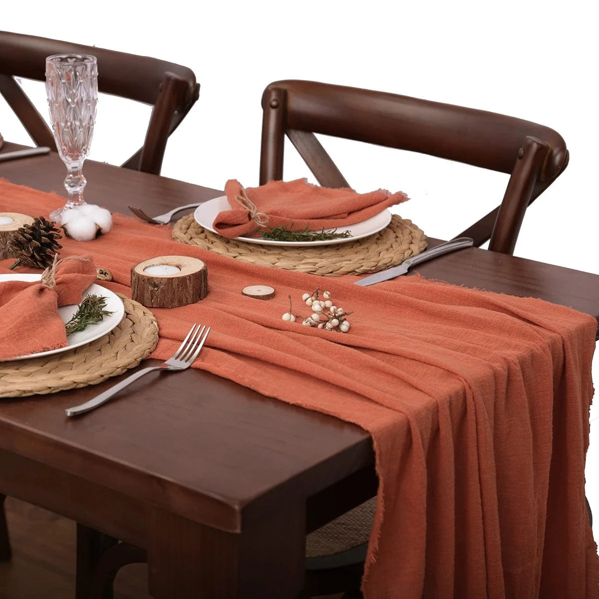 Chemin de table pour mariage Orange / 65X600cm