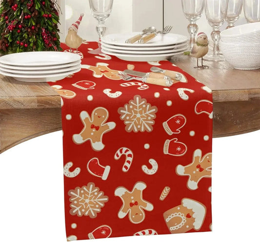 Chemin de table rouge noel