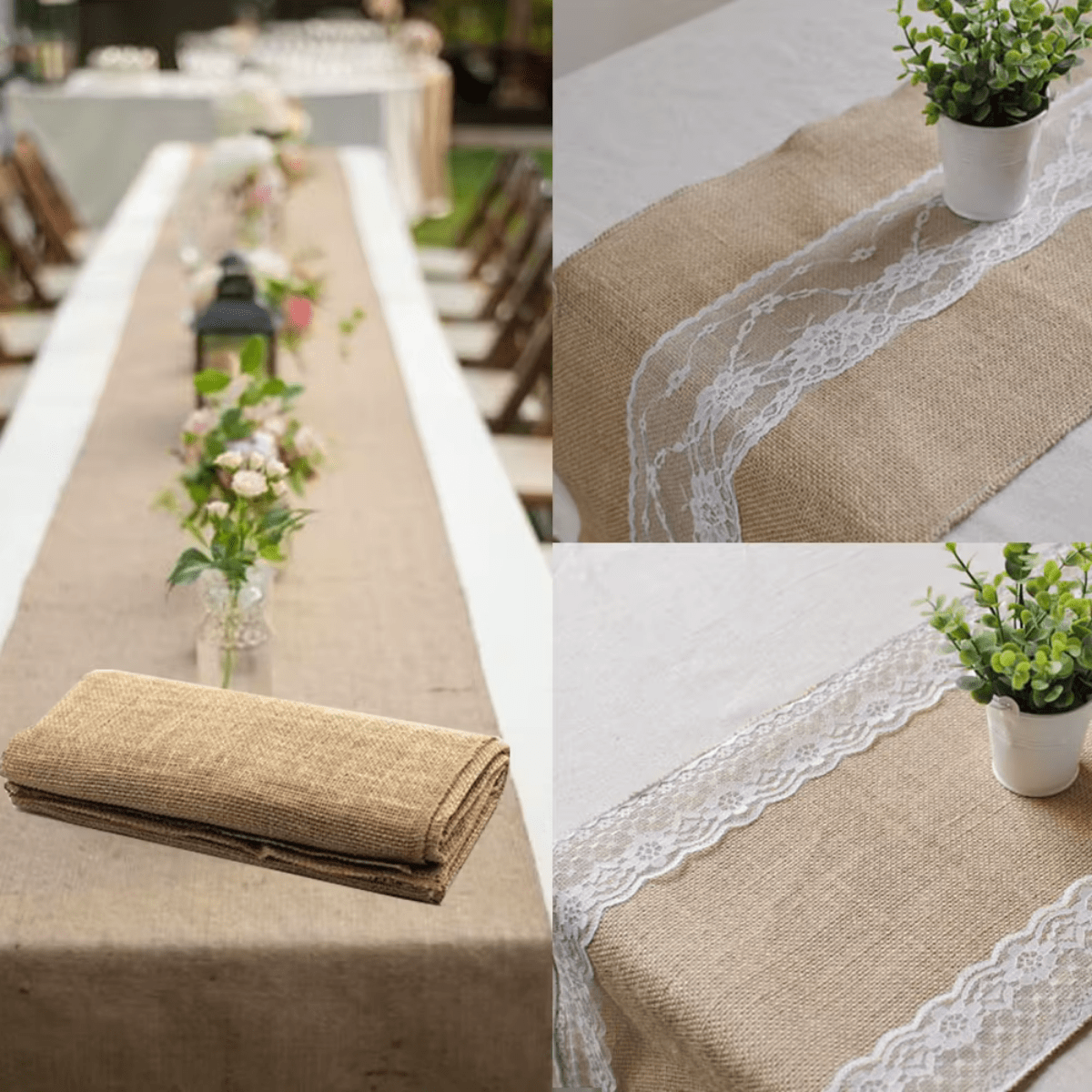 Chemin de table toile jute Jute / 30x180CM