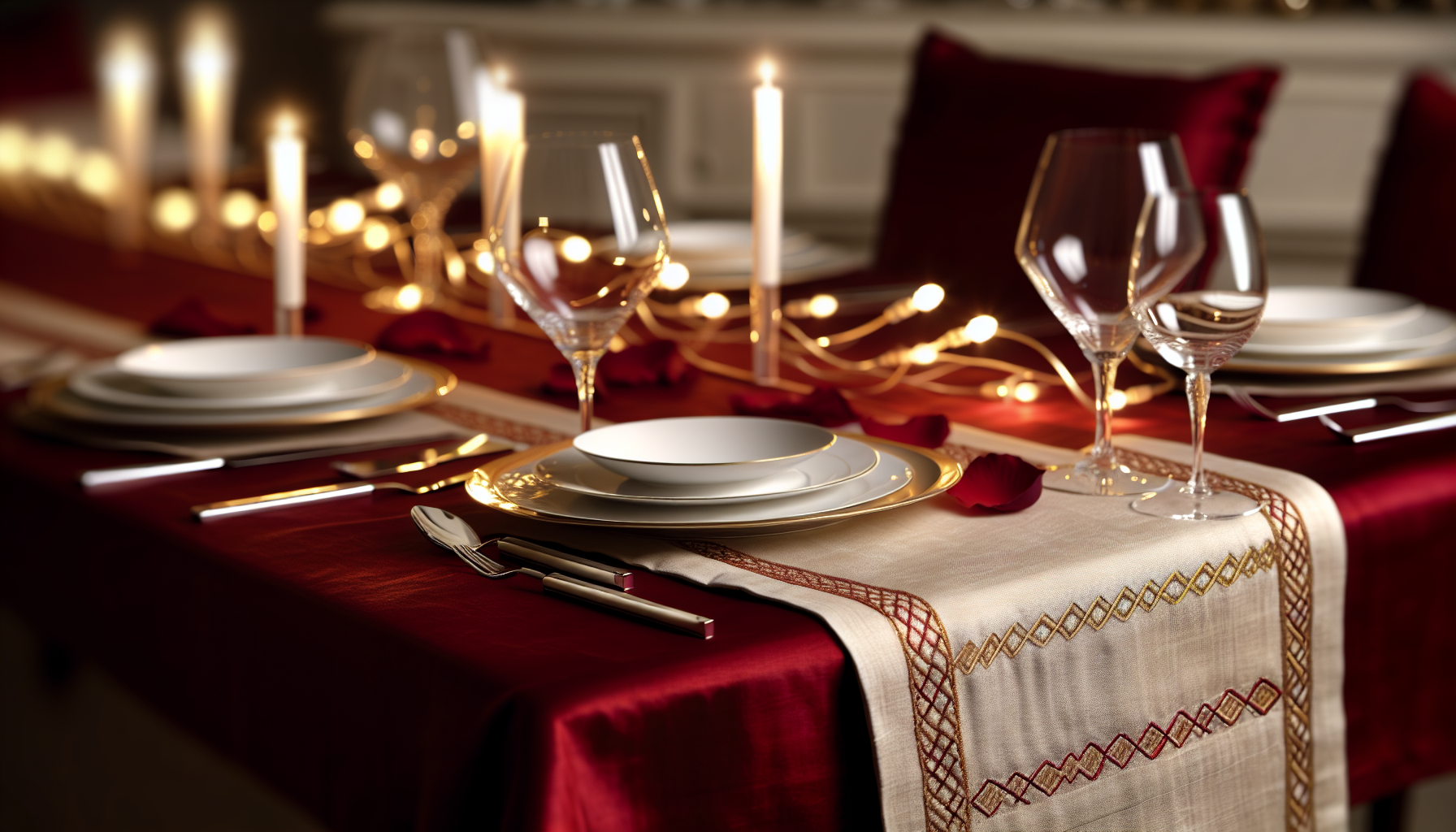 Quel chemin de table choisir pour sublimer votre nappe rouge ?