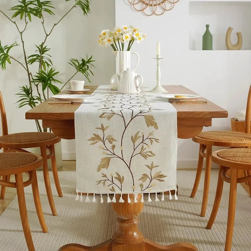 Chemin de table à broder 33x120cm / Beige