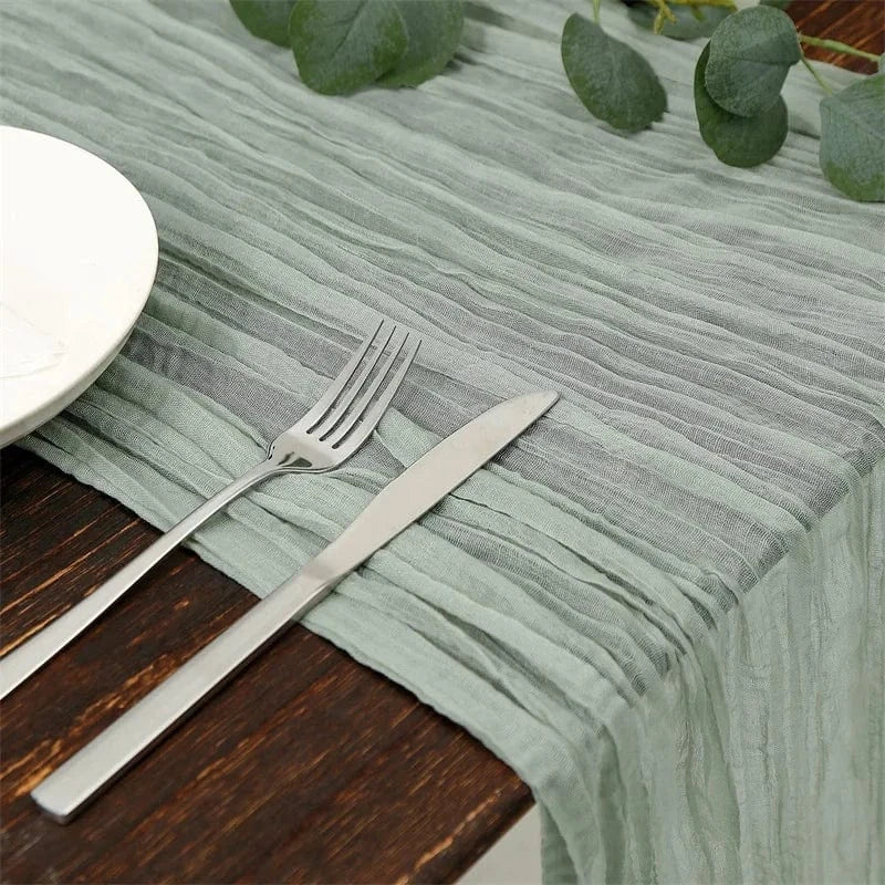 Chemin de table bleu canard