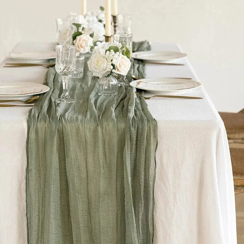 Chemin de table bleu canard