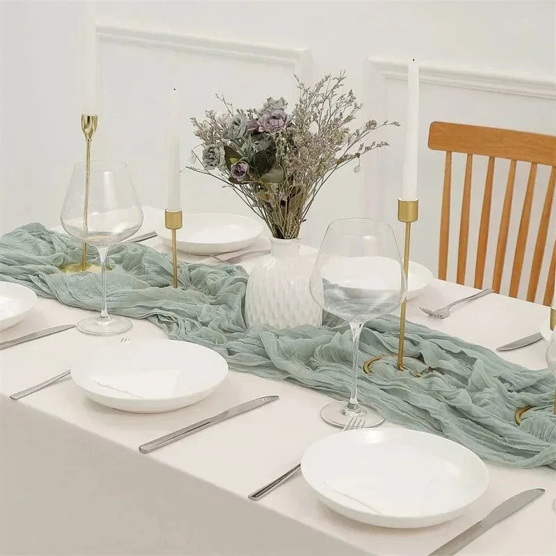 Chemin de table bleu canard