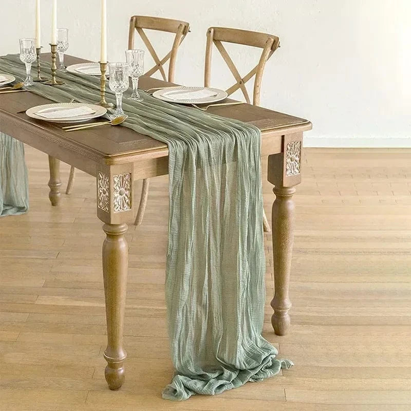 Chemin de table bleu canard