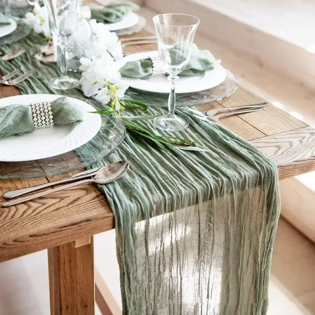 Chemin de table bleu canard
