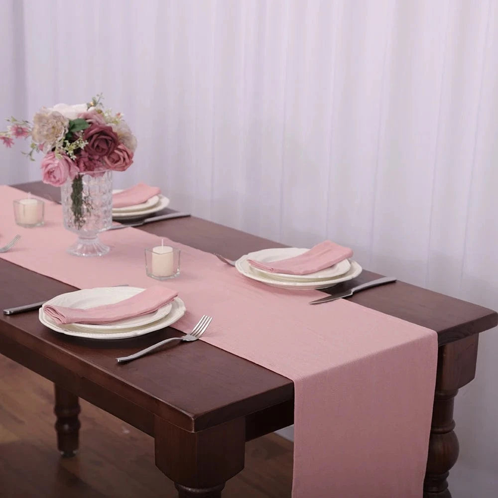 Chemin de table en tissus Rose / 30X180cm