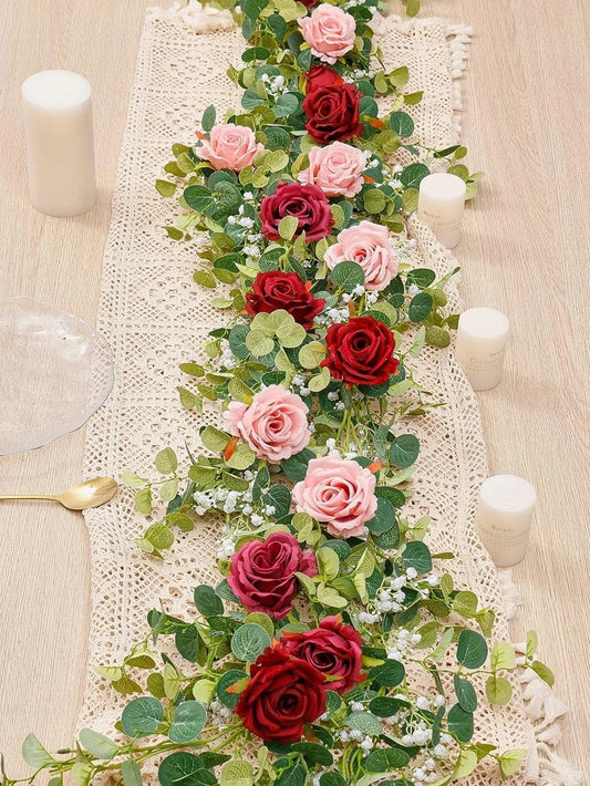Chemin de table fleuri eucalyptus