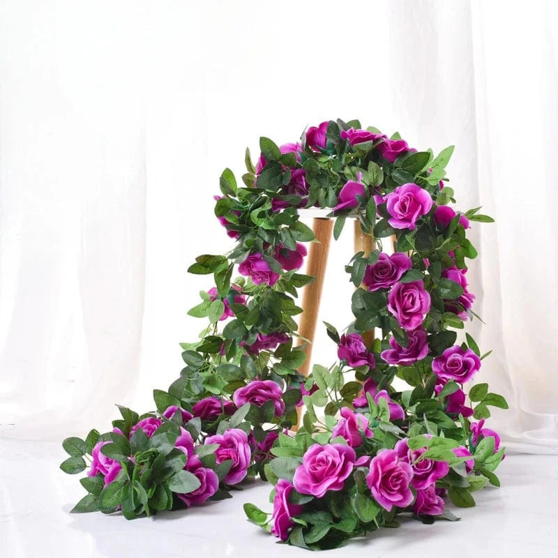 Chemin de table fleurs mariage Violet / long 220CM