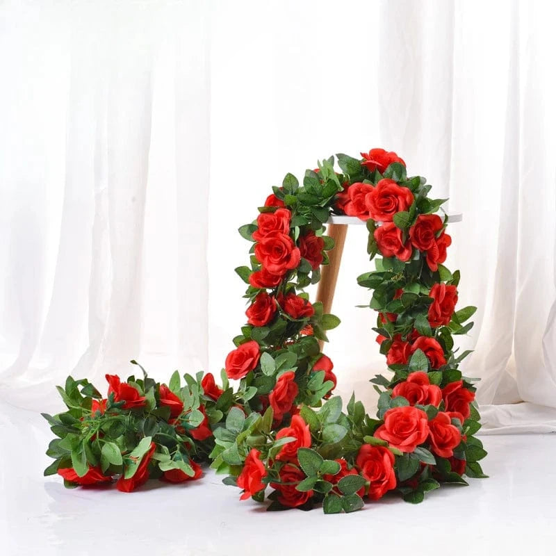 Chemin de table fleurs mariage Rouge / long 220CM