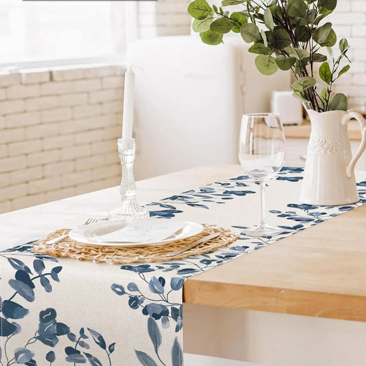 Chemin de table lin naturel Blanc / 150x33cm