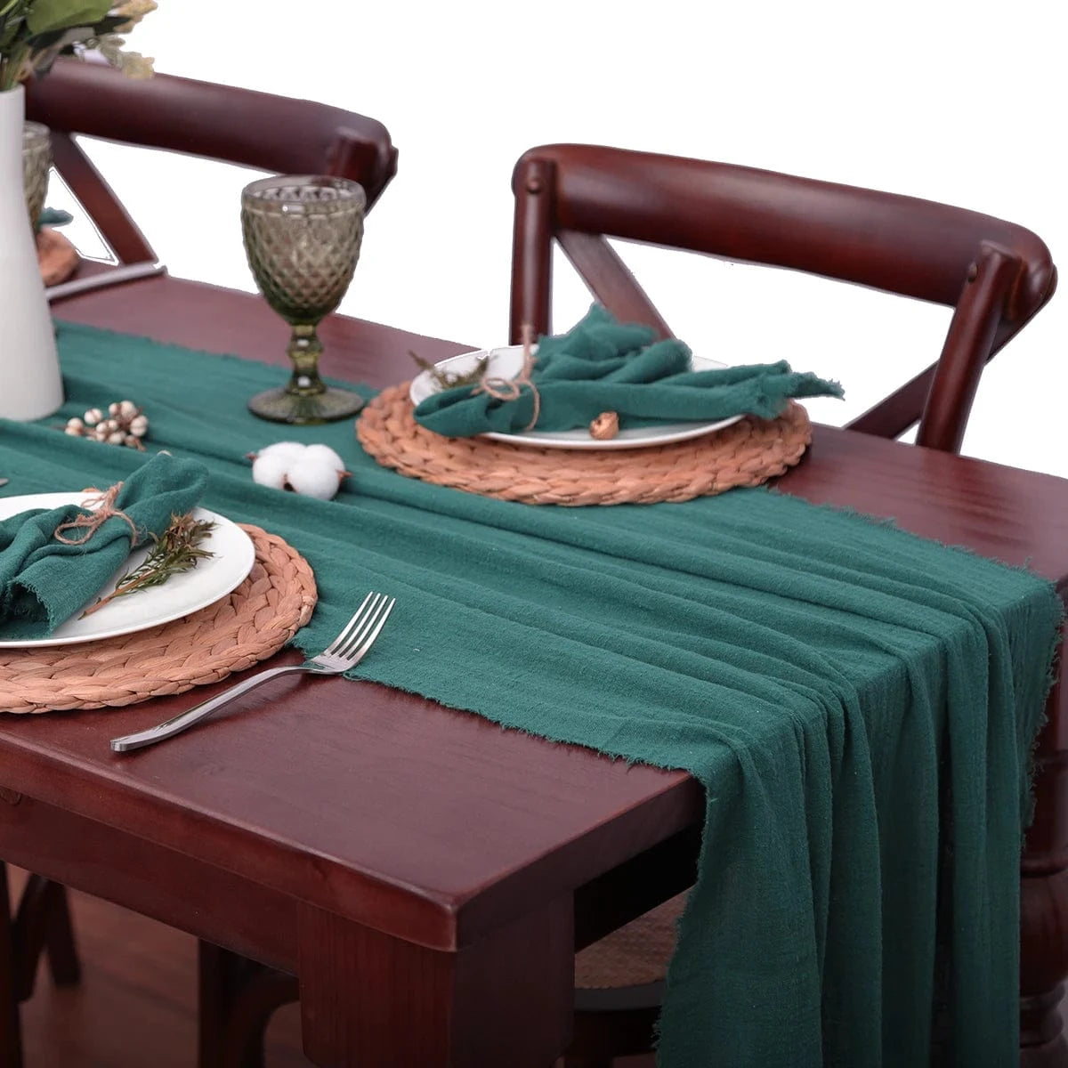 Chemin de table pour mariage Vert / 65X200cm