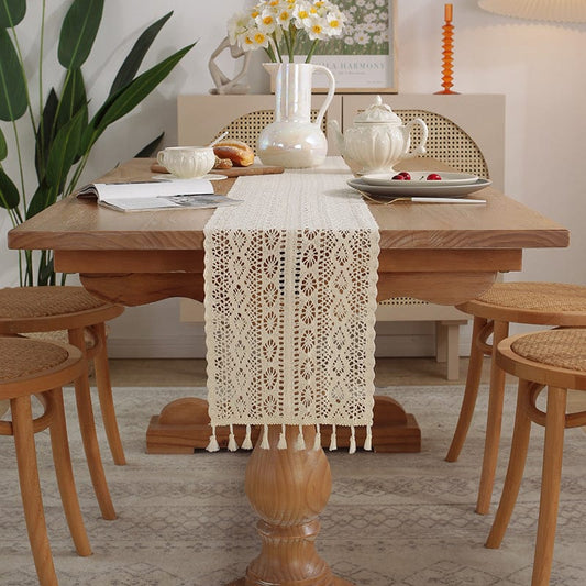 Chemin de table rectangulaire au crochet