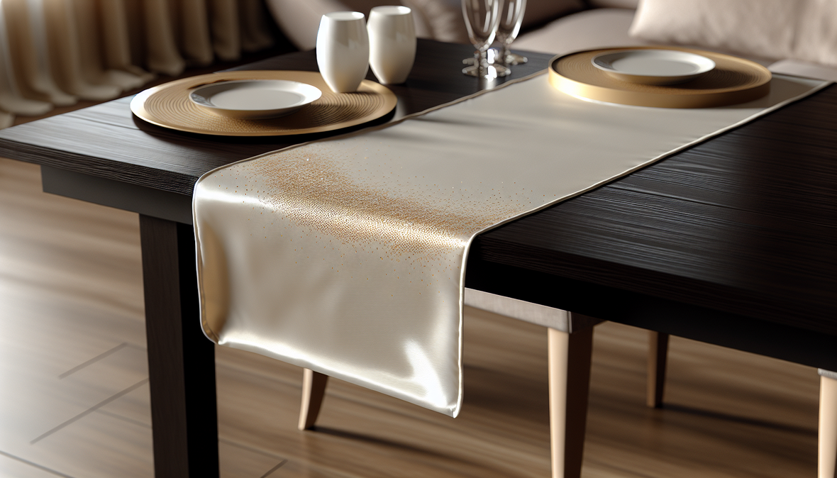 Chemin de table élégant sur table dressée - Décoration de table raffinée