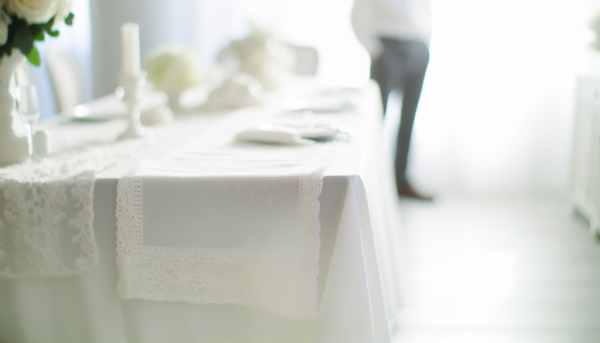 5 combinaisons de couleurs de chemins de table avec nappe blanche